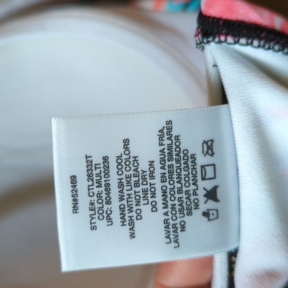 Collections By Catalina L 12-14 Floral Swim Halter Top Wired - Picture 9 of 9